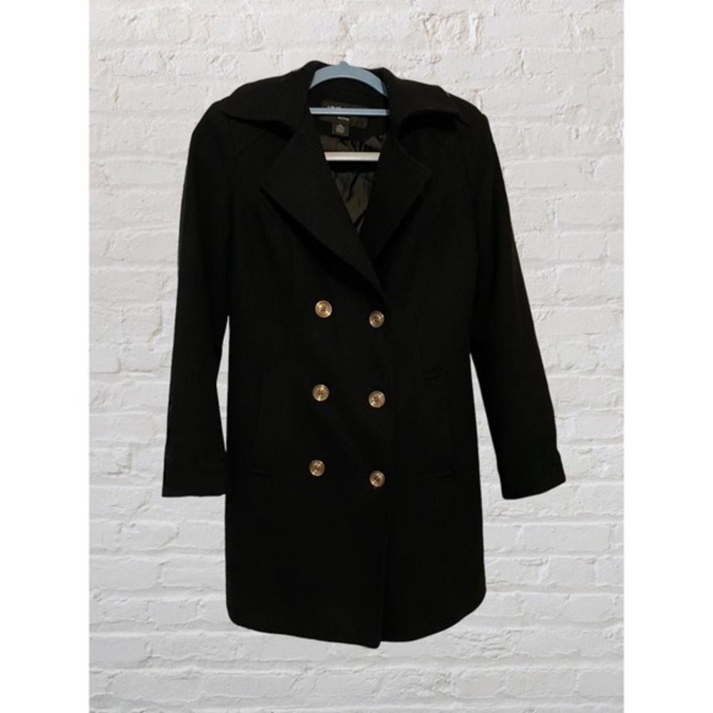 Liz Claiborne Wool Petite Black Coat